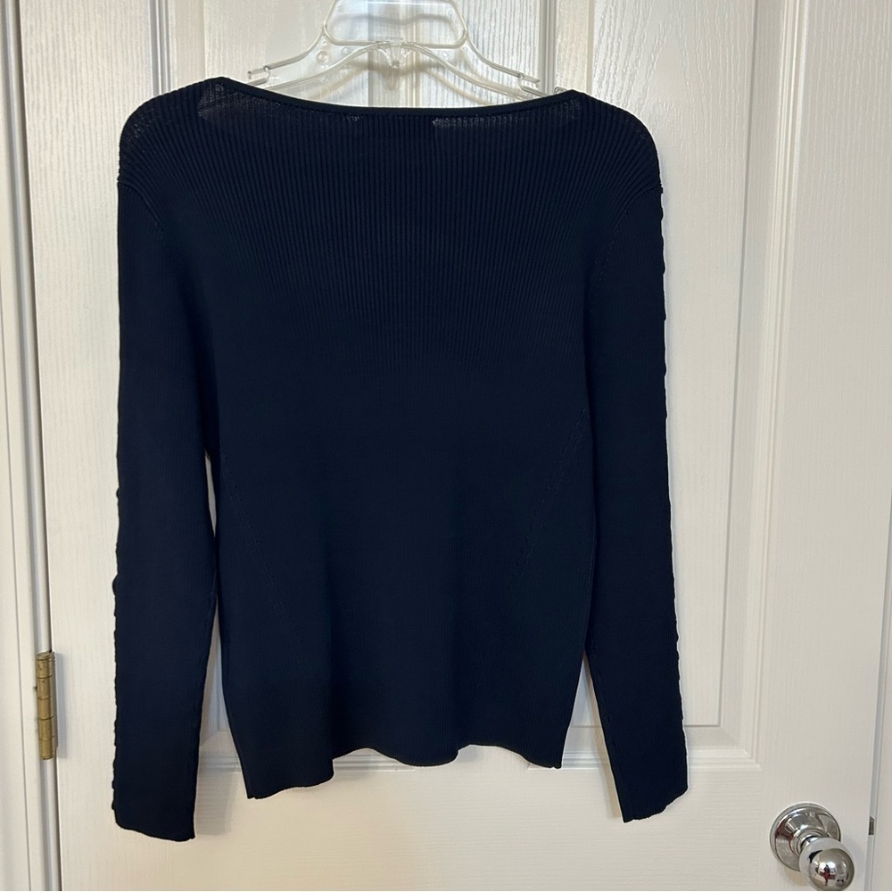 Lauren Ralph Lauren Women's Rib-Knit Boatneck Sweater in Navy Size L - Picture 8 of 9
